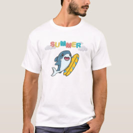 Sommer mit niedlichem Hai. T-Shirt