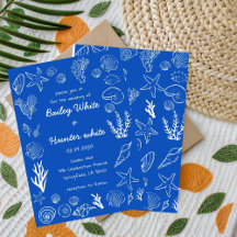 Sommer-Muscheln Rahmen Strandhochzeit Blau