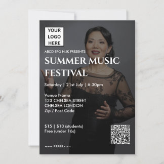Sommer-Musikfestival QR-Code und Logo Einladung