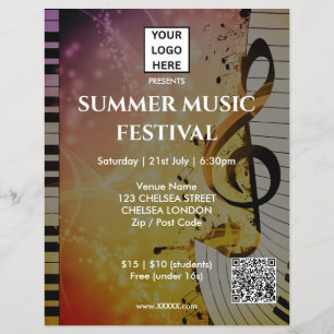 Sommer-Musikfestival QR-Code und Logo Flyer