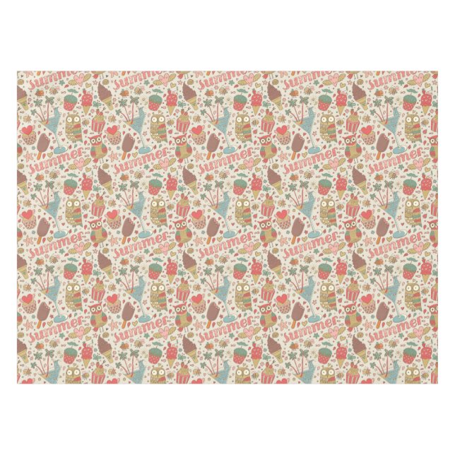 Sommer-Muster mit Eiscreme Tischdecke (Vorderseite (Horizontal))