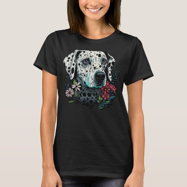Sommer niedliche Blume Florenz Dalmatiner 4 T-Shirt (Vorderseite)
