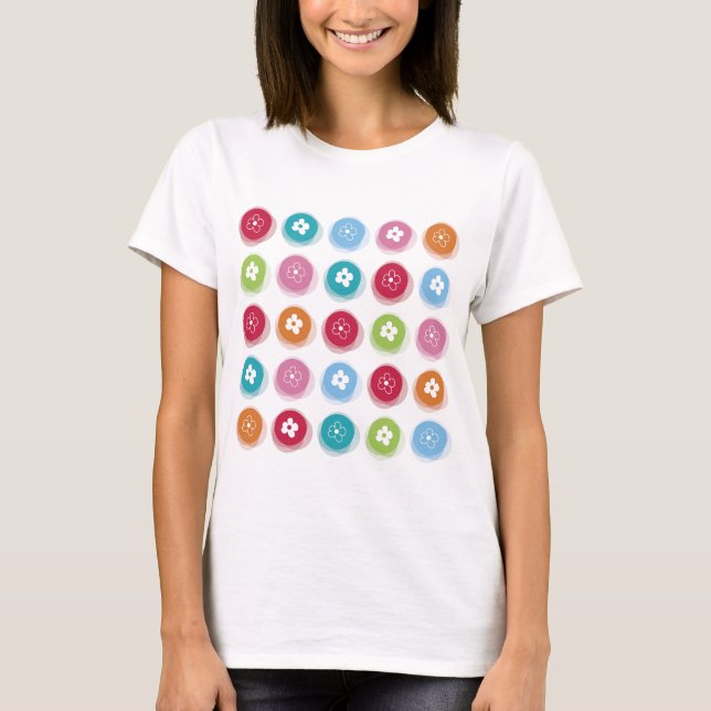 Sommer-niedliche Gänseblümchen-Blumen-flockige T-Shirt (Vorderseite)