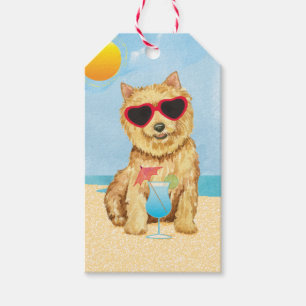 Sommer-Norwich-Terrier-Geschenk-Tags Geschenkanhänger