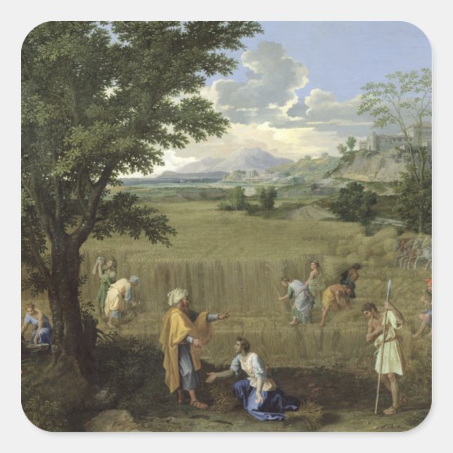 Sommer, oder Ruth und Boaz, 1660-64 Quadratischer Aufkleber (Vorderseite)