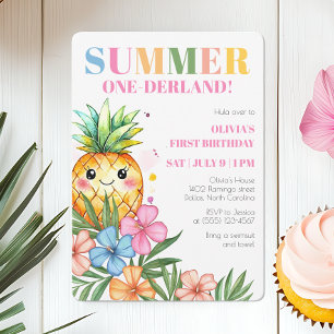 Sommer Onederland Frucht Mädchen 1. Geburtstagsfei Einladung