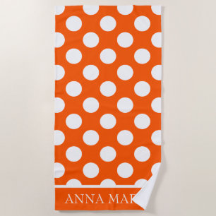 Sommer orange und weißer Polka-Punkt Strandtuch