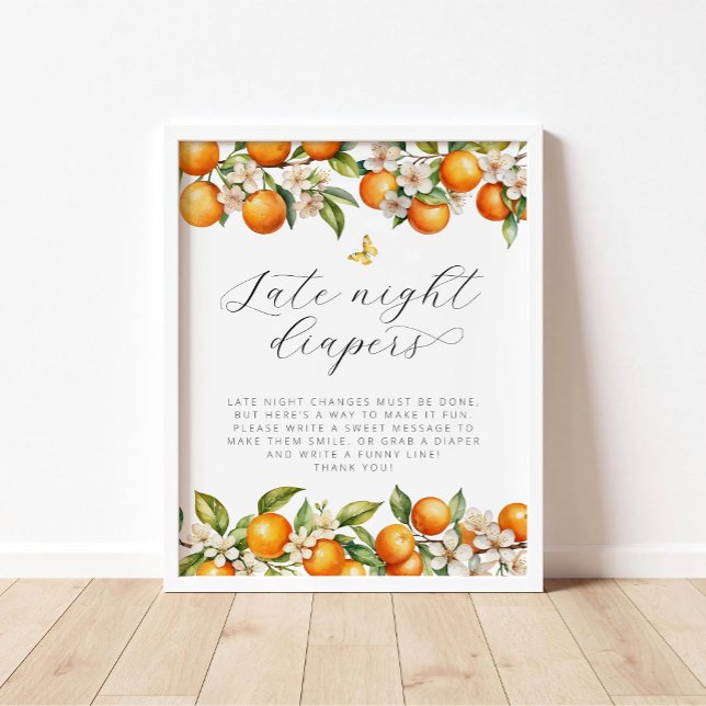 Sommer Orangen Schmetterling Späte Nacht Windeln Poster (Von Creator hochgeladen)