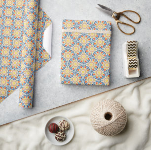 Sommer-Orangen und Zitronen Kunst-Déco Fans Geschenkpapier