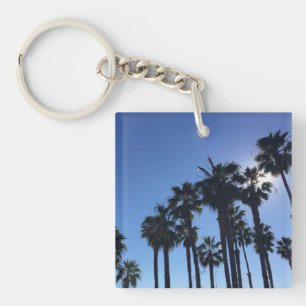 Sommer-Ozean-Palmen Blaue Farbphotographie Schlüsselanhänger