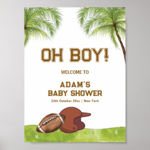 Sommer Palmbaum Fußball Junge Baby Shower Willkomm Poster