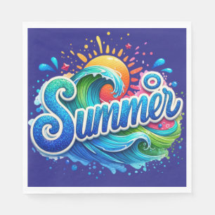 "Sommer"-Papier-Tischservietten. Serviette