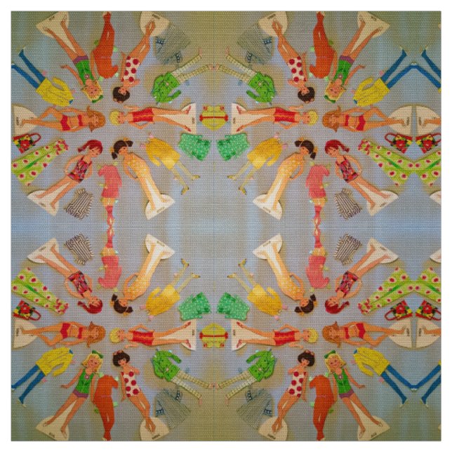 Sommer-Papierpuppen Stoff (Muster)