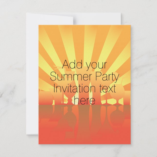 Sommer-Party Einladungsentwurf Einladung (Vorderseite)