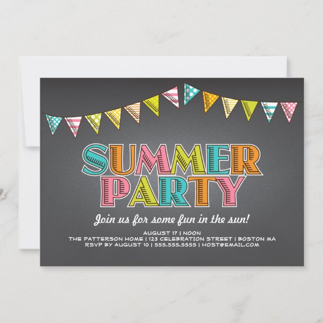 Sommer-Party-Tafel-Spaß in der Sun-Einladung Einladung (Vorderseite)