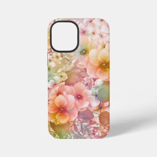Sommer-Pastell-Kosmos-Muster iPhone 12 Mini Hülle (Rückseite)