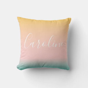 Sommer-Pastell-Verlauf Personalisierter Name Kinde Kissen