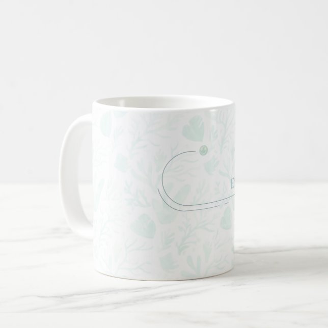 Sommer Perlen Wasserfarben Ozean Design Kaffeetasse (Vorderseite Links)