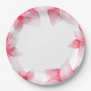 Sommer Pfirsich Koralle Aquarell Blumen Chic Pappteller