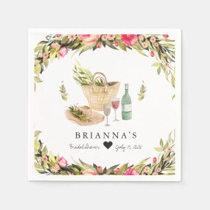 Sommer-Picknick-Aquarell-Blumenmuster Serviette