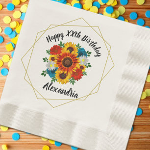 Sommer-Picknick-Party Geometrische Blüten Serviette