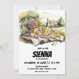 Sommer Picknick-Weingartenansicht Einladung