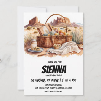 Sommer Picnic Wüste Aussicht Einladung