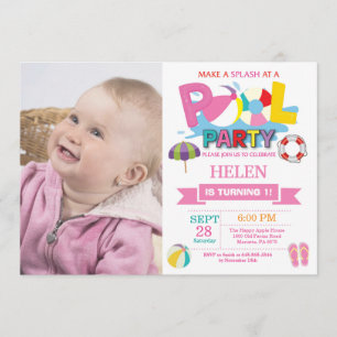 Sommer-Pool-Party Einladung Splish