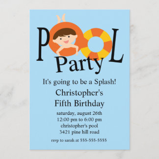 Sommer POOL Party-Geburtstags-Einladung Einladung