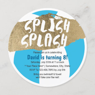Sommer-Pool Splish Spritzen-Geburtstags-Party Einladung