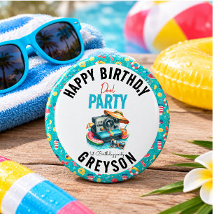 Sommer-Poolparty 2. Geburtstag Button