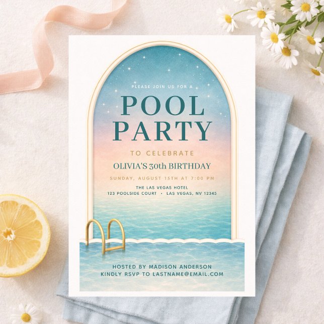Sommer-Poolparty 30. Geburtstag Einladung (Von Creator hochgeladen)