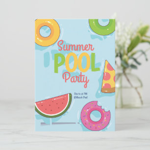 Sommer-Poolparty-Einladung, Gartenparty Einladung