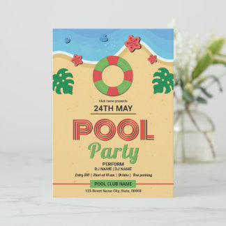 Sommer-Poolparty-Flugblatt-Vorlage Einladung