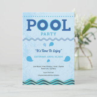Sommer-Poolparty-Flugblattvorlage Einladung