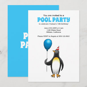 Sommer-Poolparty-Geburtstag Einladung