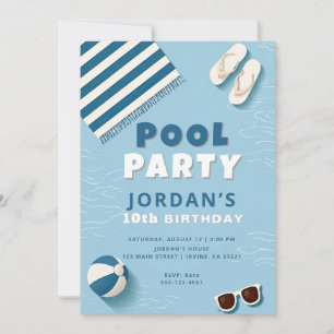 Sommer-Poolparty-Geburtstagseinladung Einladung