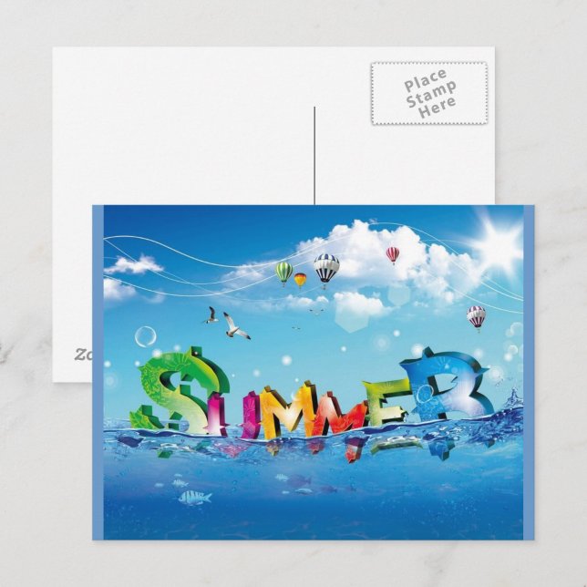 Sommer Postkarte (“Soak up the season — bright skies, bold vibes, endless fun.”)