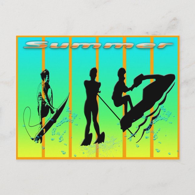 Sommer - Postkarte für Wassersport (Vorderseite)