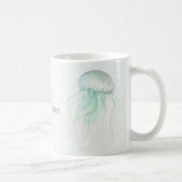 Sommer-Quallen-Wasserfarben-Ozean-Design Kaffeetasse