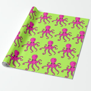 Sommer-rosa Kraken-Seegeschöpf Kracken Verpackung Geschenkpapier