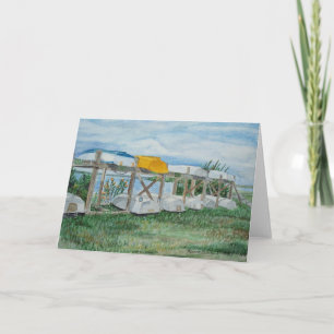 Sommer-Ruderboote Aquarell Karte