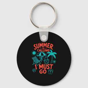 Sommer ruft Strand ich muss Retro-Palme gehen  Schlüsselanhänger