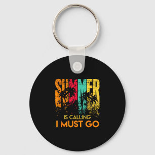 Sommer ruft Vintage muss Retro-Strandpalme gehen Schlüsselanhänger