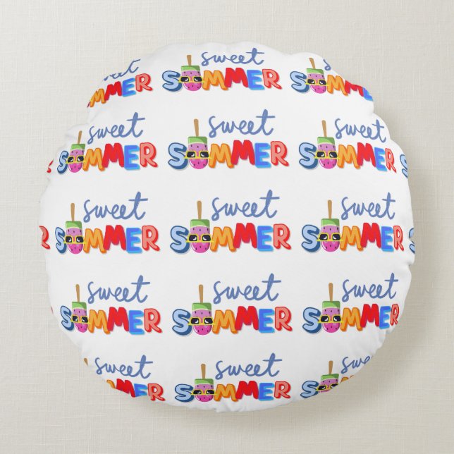 Sommer Rundes Kissen (Vorderseite)