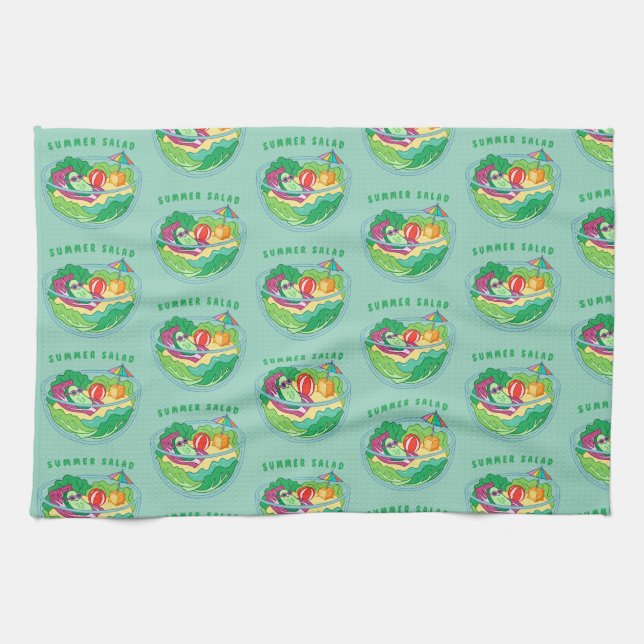 Sommer-Salat Geschirrtuch (Horizontal)