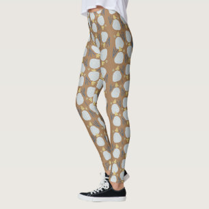 Sommer-Sand-Dollar-Botanischer-Strand-Muster-Leggi Leggings
