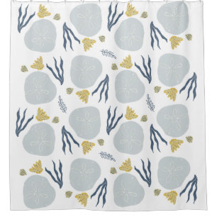 Sommer-Sand-Dollar-Muscheln Strandmuster Strand Duschvorhang