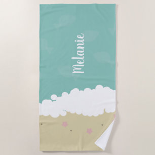 Sommer-Sand-Muschel-Name-Strandtuch Strandtuch