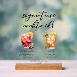 Sommer Sangria Mai Tai Chic Strand Cocktails Acrylschild